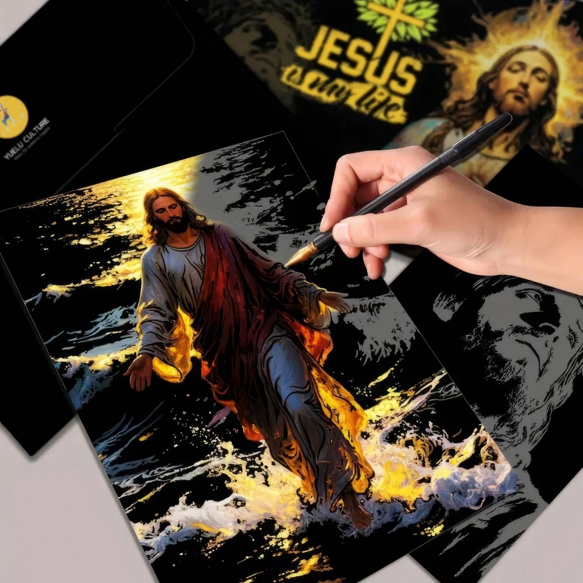 Magiczna Zdrapka Jezus (4szt.) 40x28 cm