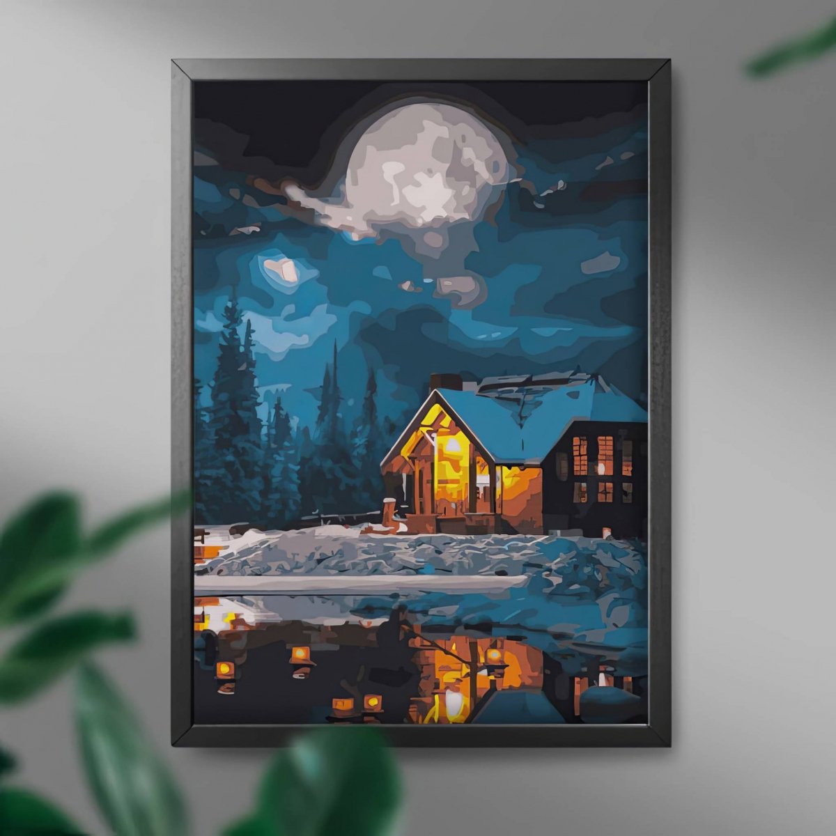 Malowanie Po Numerach Zestaw Leśna Noc 40x50