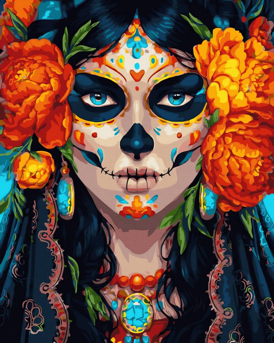 Malowanie Po Numerach Zestaw Kobieta na Halloween 40x50
