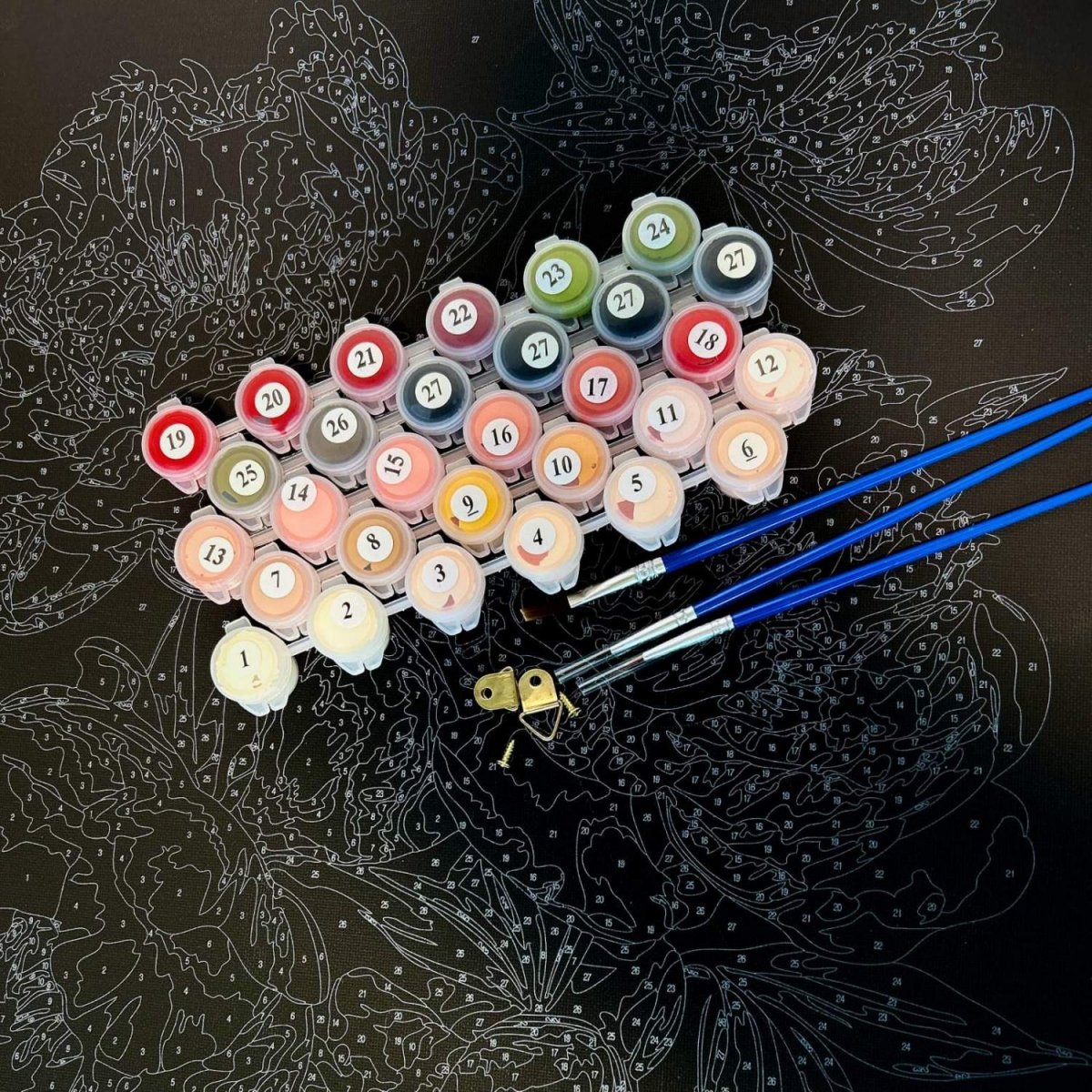 Malowanie Po Numerach Czarne Płótno Zestaw Księżyс i Dziewczyna 40x50