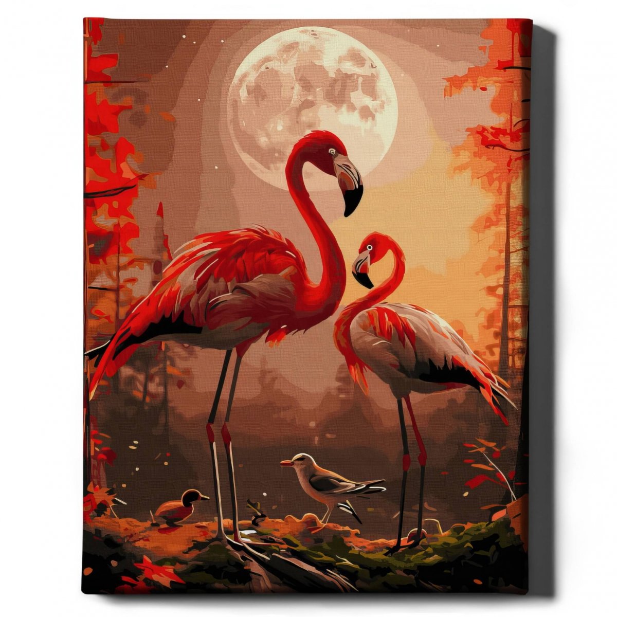 Malowanie Po Numerach Zestaw Księżycowe Flamingi 40x50