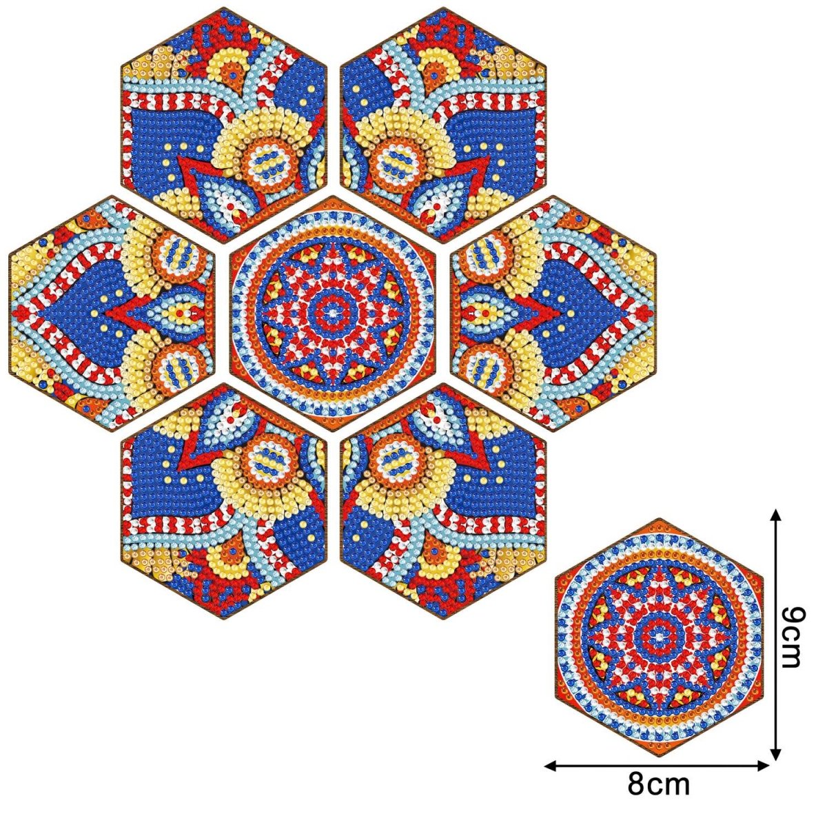 Haft Diamentowy - Podkładka Podkładki pod szklanki - Plaster Miodu - Mandala