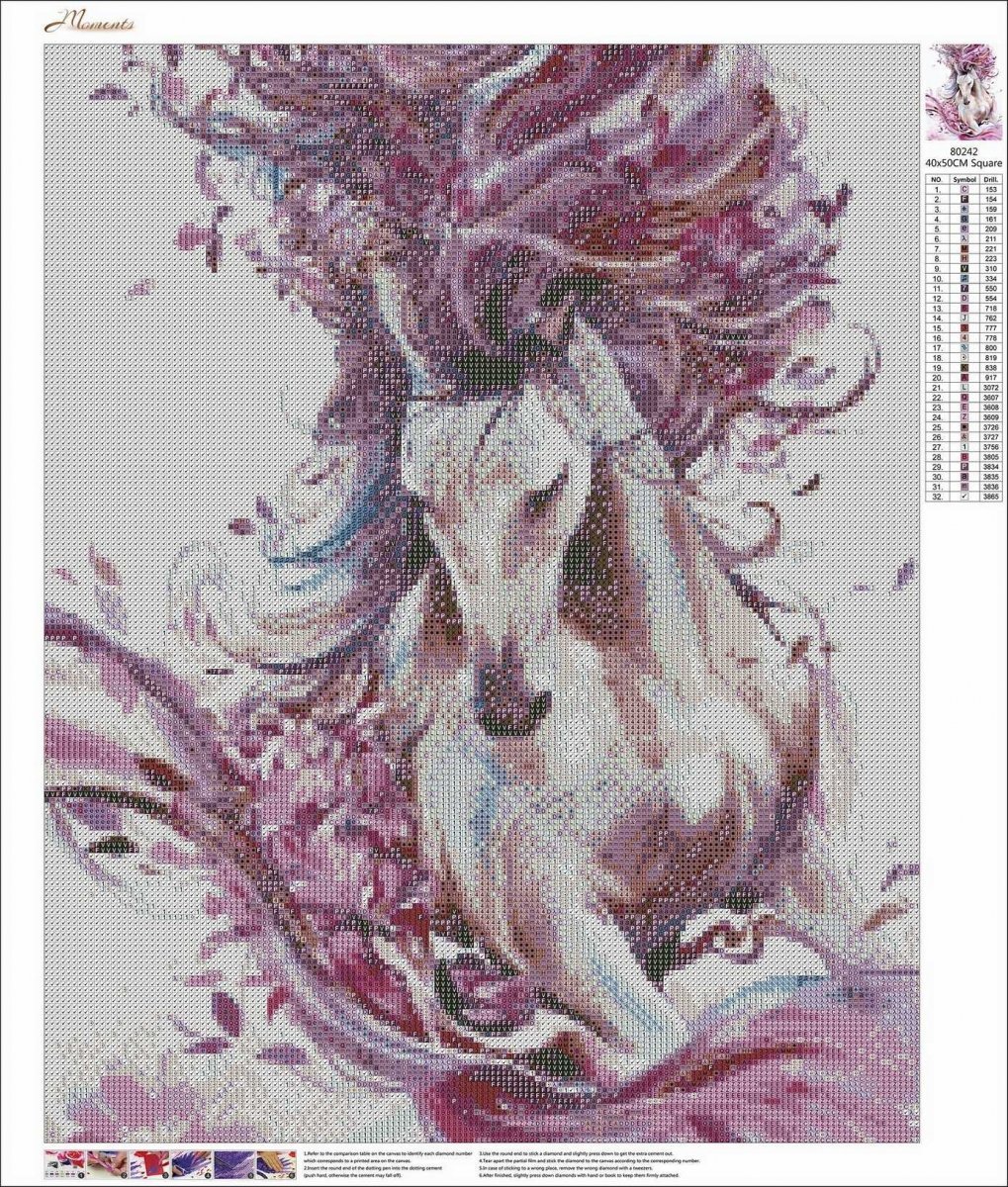 Haft Diamentowy Koń Marzeń 45x55 cm K