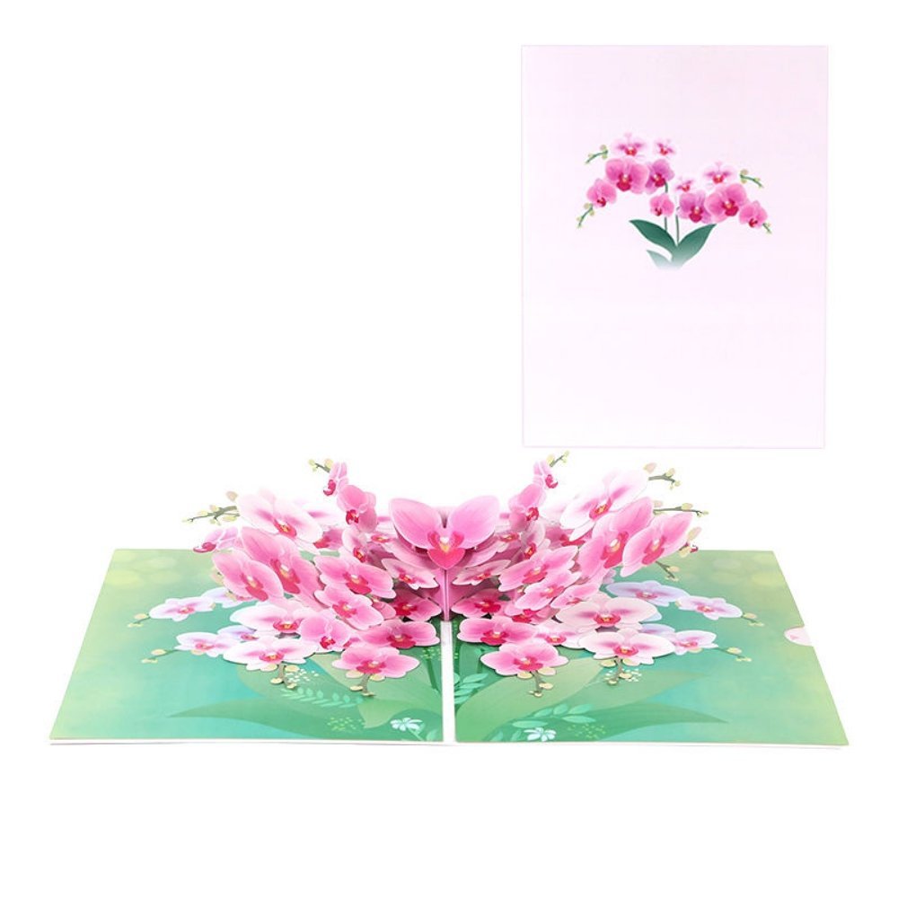 Kartka Pocztowa Okolicznościowa 3D Pop-up Kwiaty - Piękne Storczyki
