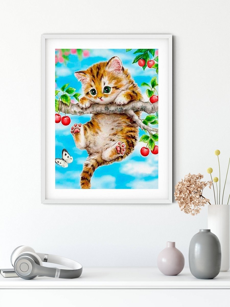 Haft Diamentowy Wiszący Kotek 45x55 cm