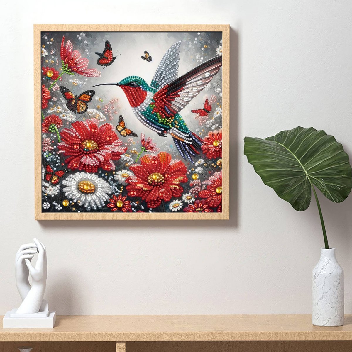 Haft Diamentowy Kwietny Koliber 30x30 cm