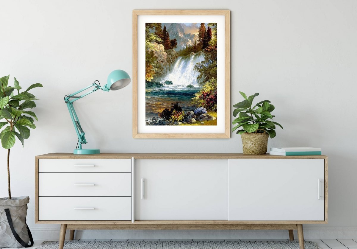 Haft Diamentowy Leśny Wodospad 55x75 cm K