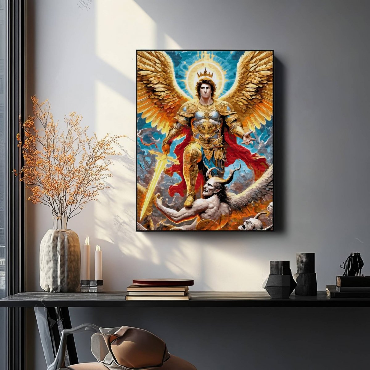 Malowanie Po Numerach Zestaw Gniew Anioła 40x50 Złota Farba