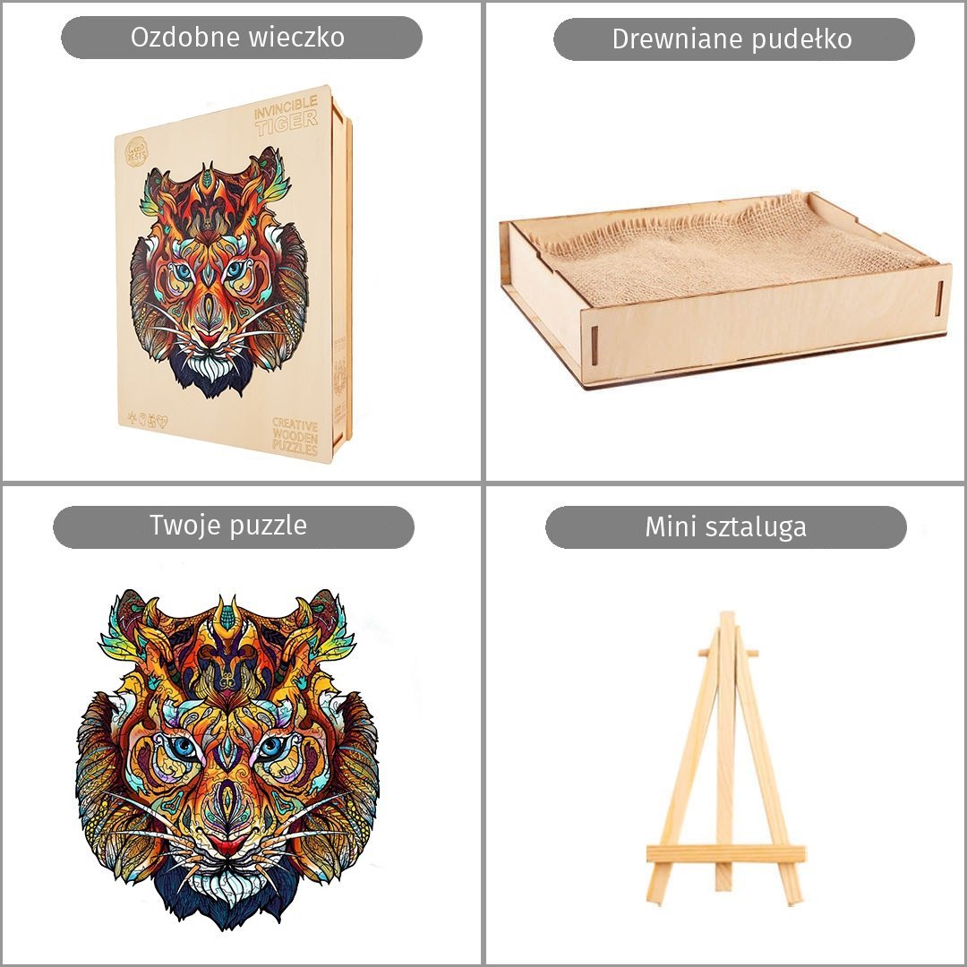 Puzzle Drewniane NIEZWYCIĘŻONY TYGRYS XL