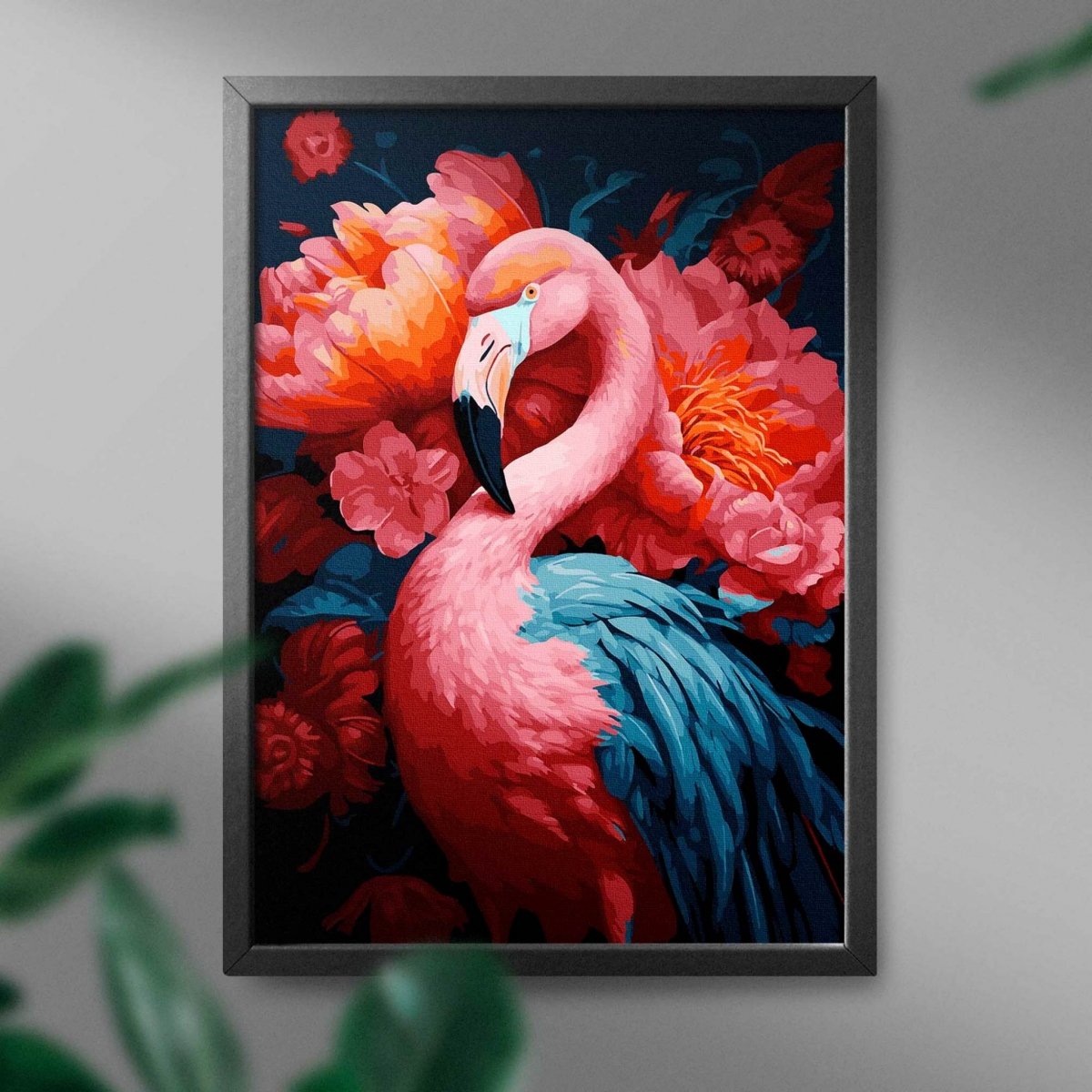 Malowanie Po Numerach Zestaw Różowy Flaming 40x50