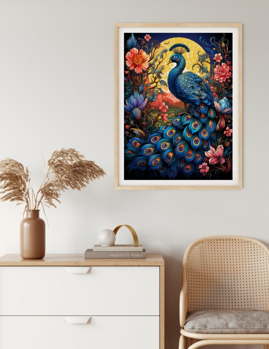 Haft Diamentowy Paw Kwiecisty Majestat 45x60 cm