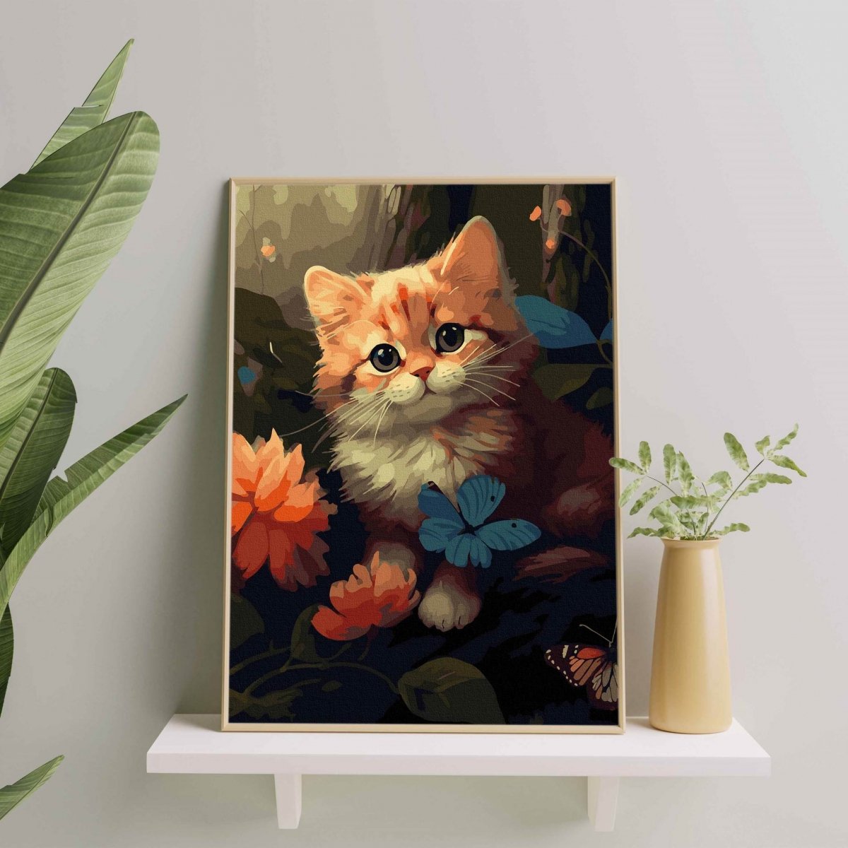 Malowanie Po Numerach Zestaw Kotek w Lesie 40x50
