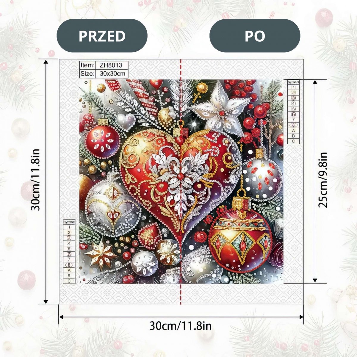 Haft Diamentowy Świąteczne Dekoracje 30x30 cm