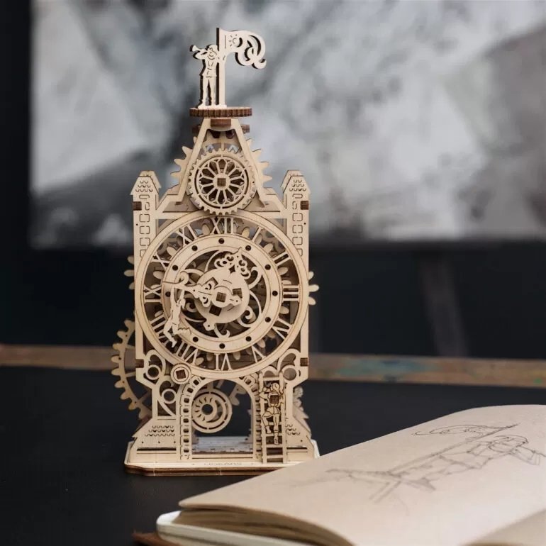 Puzzle 3D Drewniane Stara Wieża Zegarowa uGEARS