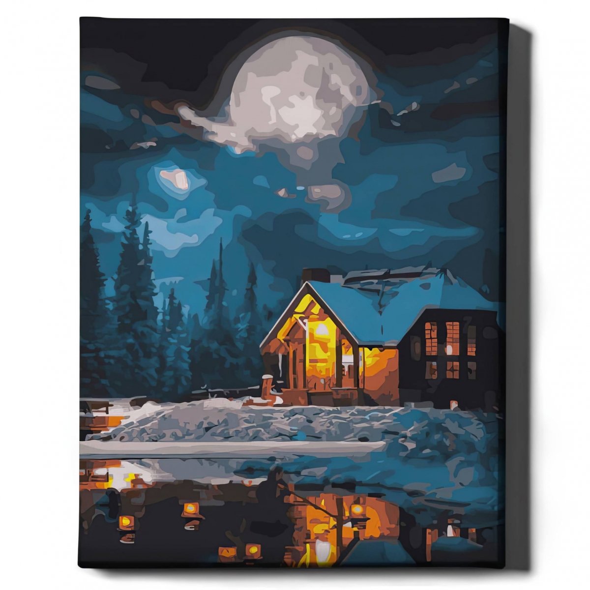 Malowanie Po Numerach Zestaw Leśna Noc 40x50