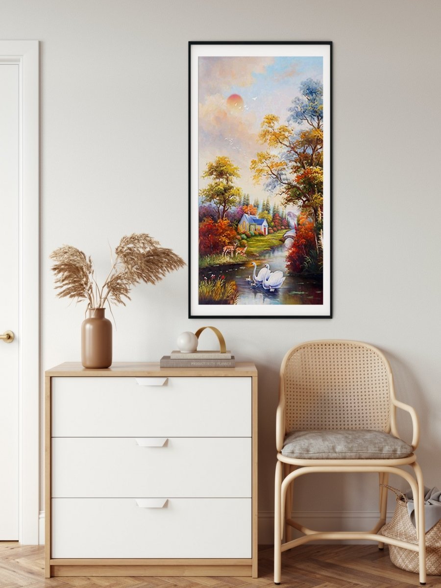 Haft Diamentowy Leśny Dom 45x85 cm