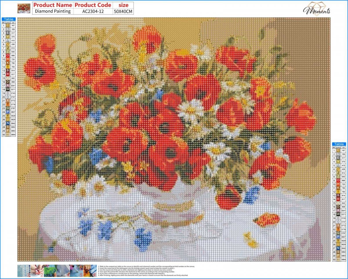 Haft Diamentowy Polna Łąka 40x50
