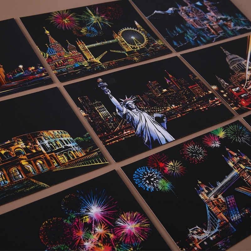 Świecąca w Ciemności Zdrapka Morska Zorza (4szt.) 28x21 cm