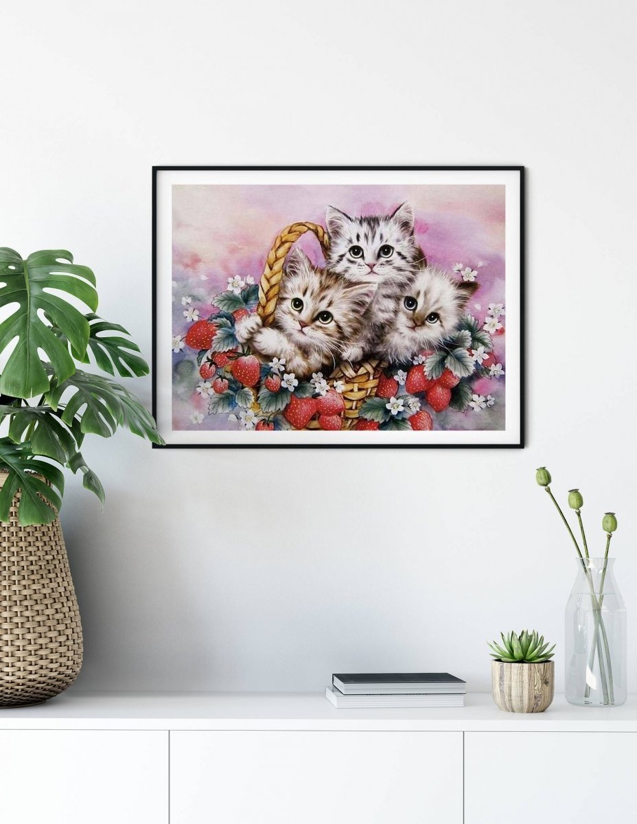 Haft Diamentowy Słodkie Kotki Trzy 45x55 K