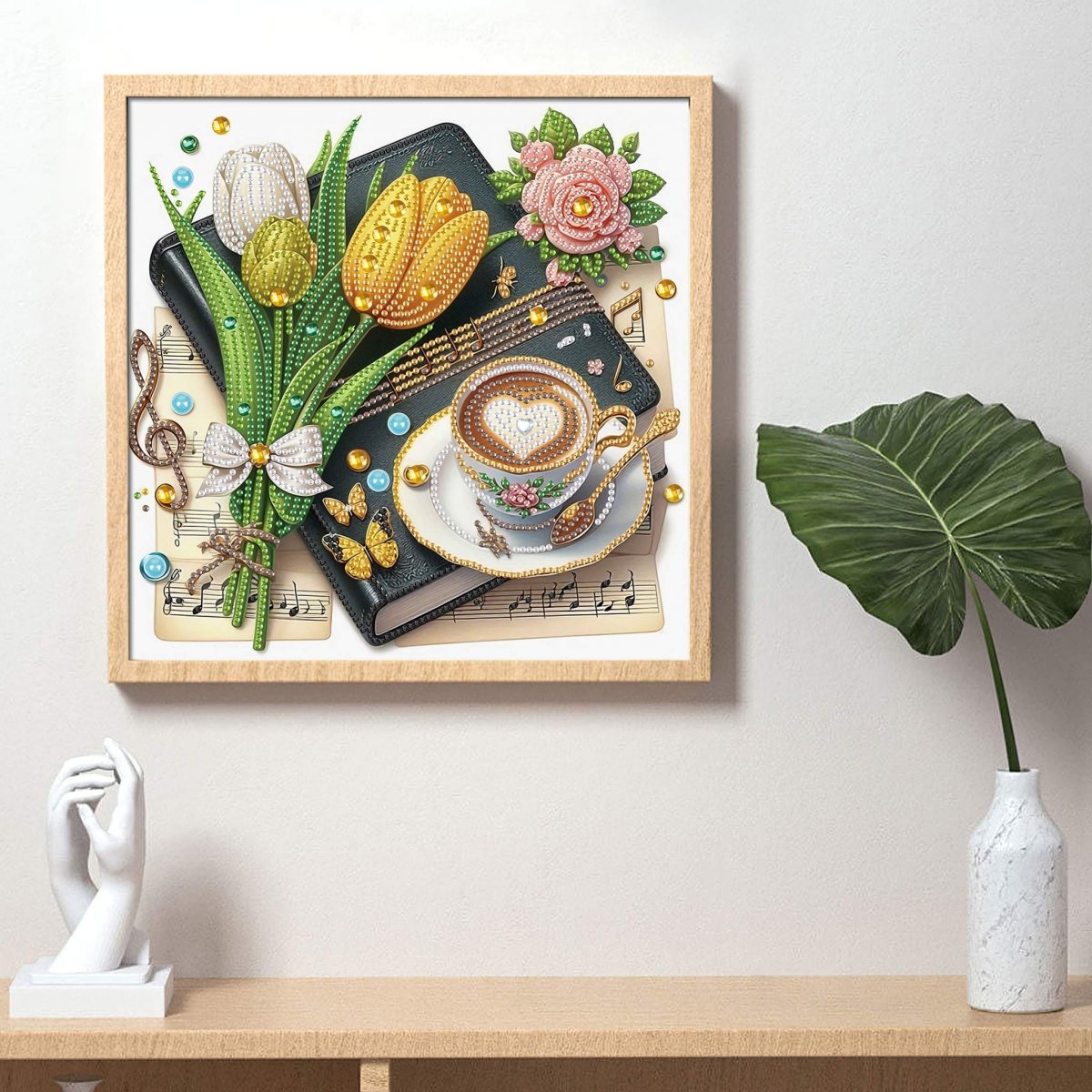 Haft Diamentowy Wiosenna Kawa 30x30 cm