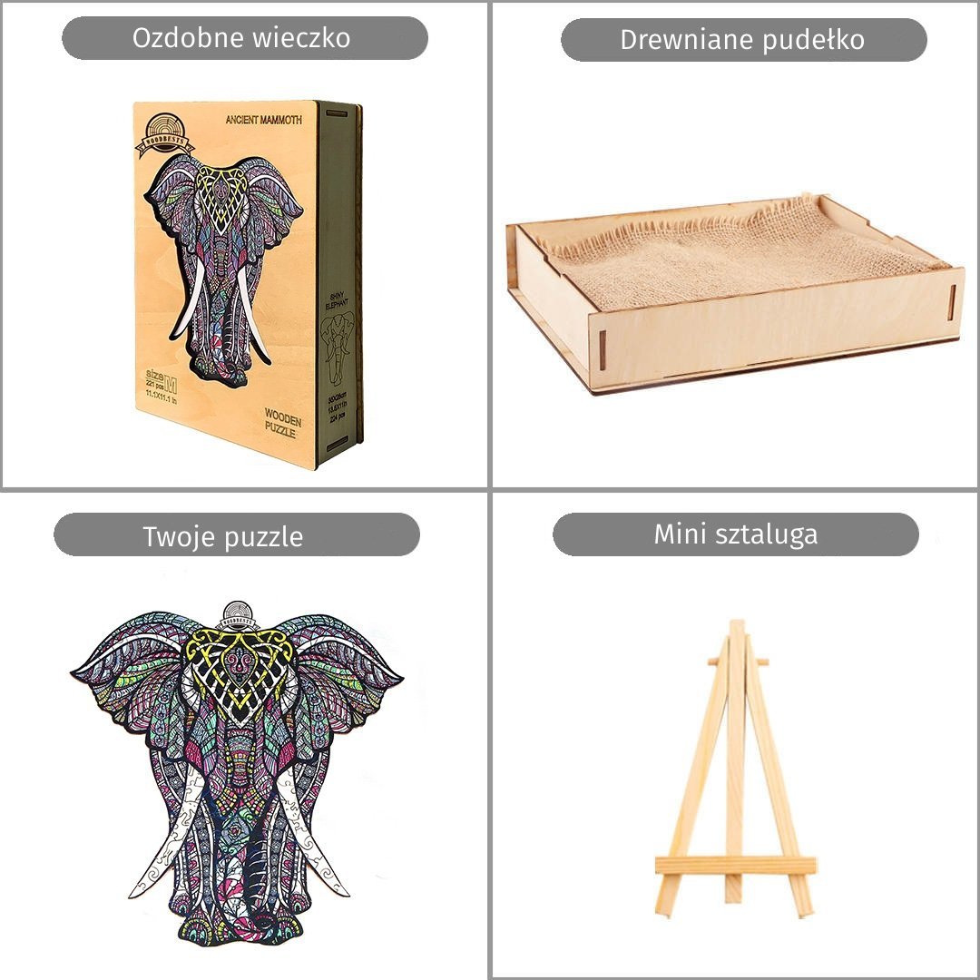 Puzzle Drewniane Antyczny Mamut S