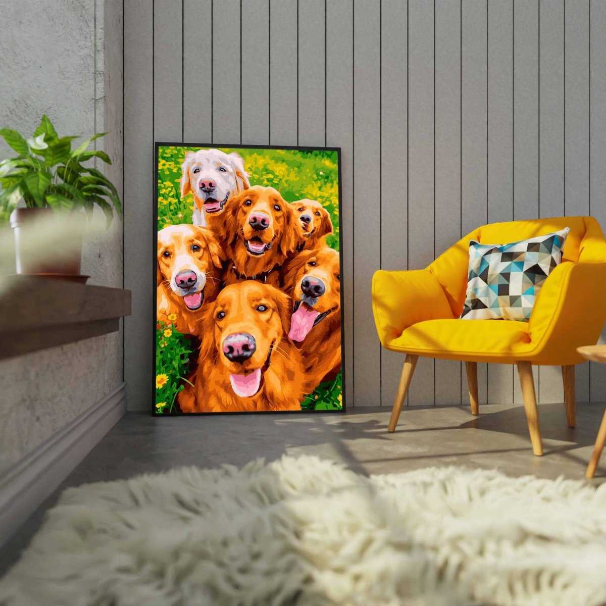 Malowanie Po Numerach Zestaw Rude Labradory 40x50