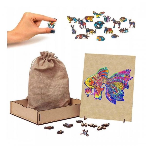 Puzzle Drewniane Piękna Złota Rybka A5