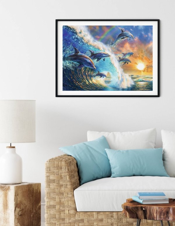 Haft Diamentowy Wesołe Delfiny 55x75 cm