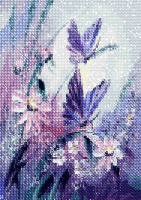 Haft Diamentowy Lawendowe Motyle 30x40 cm