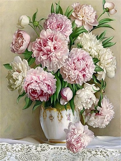 Haft Diamentowy Delikatny Róż 40x50