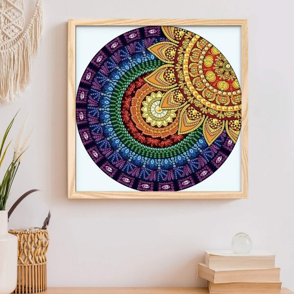 Haft Diamentowy Mandala Słońca 30x30 cm
