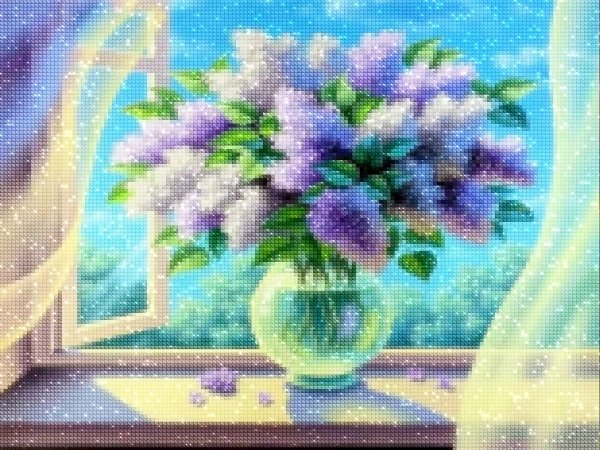 Haft Diamentowy Romantyczny Bez 40x50