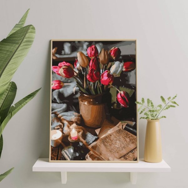 Malowanie Po Numerach Zestaw Tulipany z Ogrodu 40x50