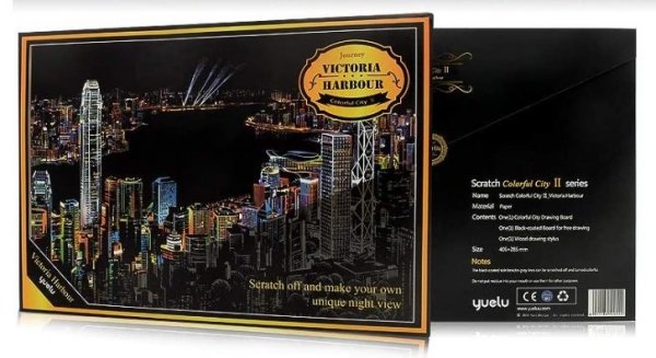 Magiczna Zdrapka Port Victoria Hong Kong 40x28 cm