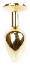 Metal-Gold-wtyczka-analna-z-czarnym-kryształkiem