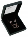 Zestaw łańcuszek - naszyjnik oraz kolczyki Rose Gold & Crystal Interlock Circle