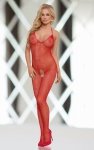 Bodystocking Fishnet Red Catsuit roz. S-L