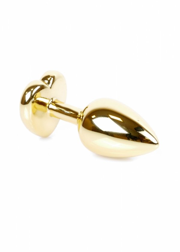 Metal-Gold-wtyczka-analna-z-zielonym-kryształkiem-serce