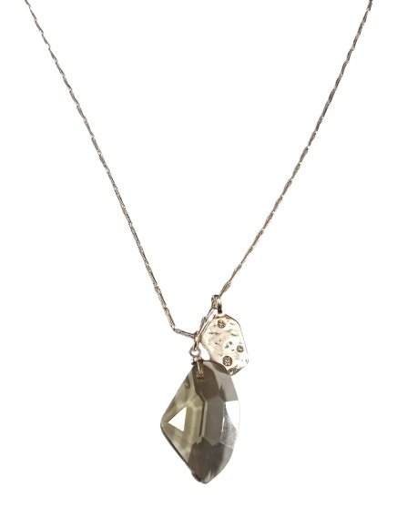 Łańcuszek-PILGRIM-Silver-Grey-Stone