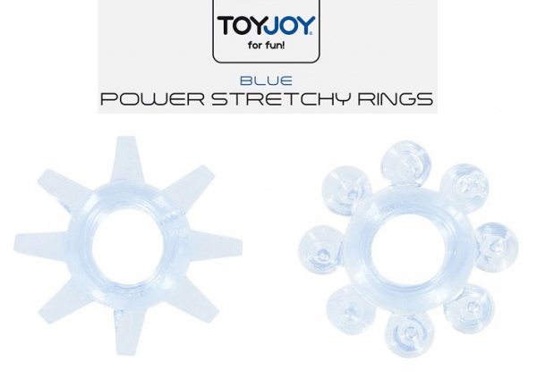 Power Stretchy Blue 2x erekcyjny ring na penisa