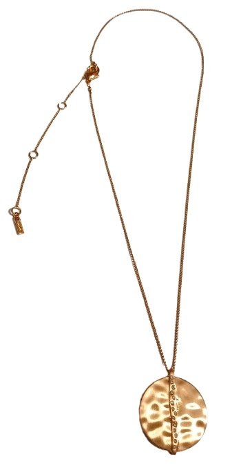 Łańcuszek-PILGRIM-Gold-Wavy-Medal
