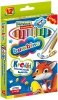 Kredki 12-kol. 15 cm Jumbo drewniane Bambino + temperówka, St.Majewski