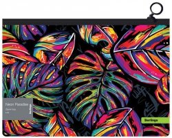 Koperta z suwakiem Neon Paradise A4, motyw natural., 180 mikr.,, Berlingo