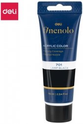Farba akrylowa 75ml Finenolo czarna, Deli