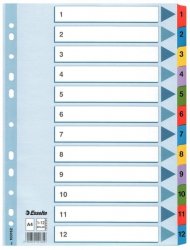 Przekładki A4 1-12 Mylar, Esselte