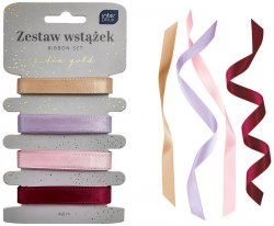 Zestaw wstążek 4x2m Satin Gold, Interdruk
