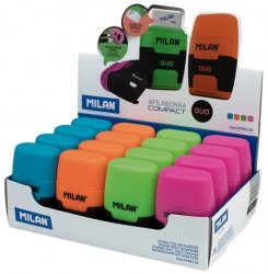 Temperówka z gumką podwójna Compact Touch, 4706116, Milan
