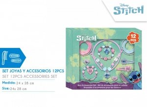 Zestaw biżuterii i akcesoriów do włosów Stitch 12 elementów ST00102