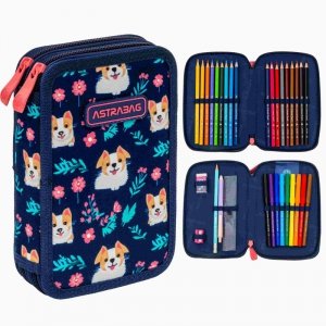 Piórnik 2-komorowy z wyposażeniem Astrabag Dear Puppy