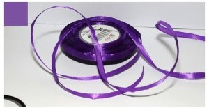 Wstążka satynowa fioletowa 6 mm 32 mb. AX06-34, Aliga